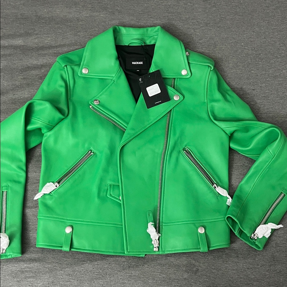 Mackage Green Leather Jacket